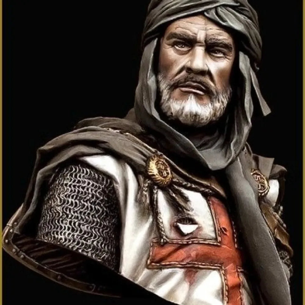1/10 Medieval Crusader Knight with Turban, Resin Model Bust Kit, Unassembled and Unpainted
