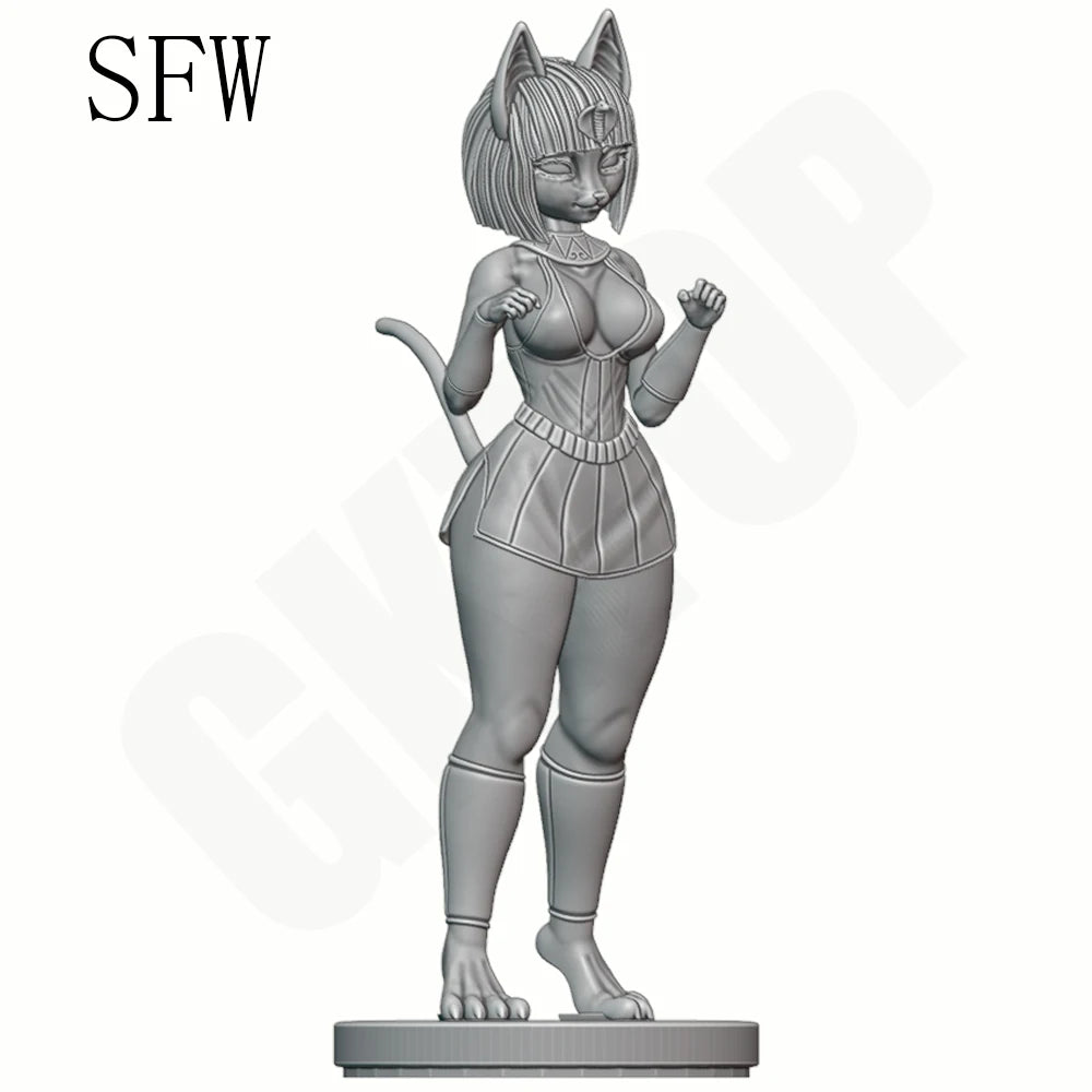 1/24 Egyptian Cat Girl, 5 Figures, Resin Model Figure Kit, Anime Theme, Unassembled and Unpainted