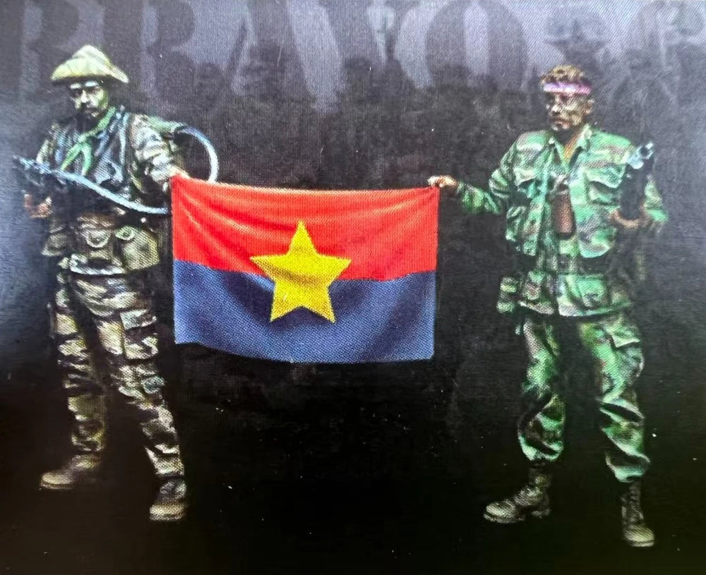 1/35 Vietnam War US Marines Flag, 2 Figures, Resin Model Figure Kit, Unassembled and Unpainted