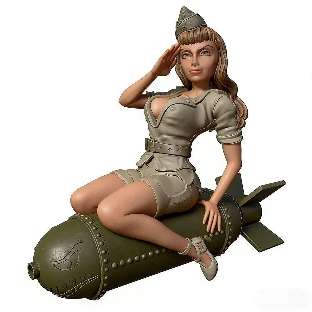 75mm Modern Female Aviation Officer, Resin Model Figure Kit, Unassembled and Unpainted