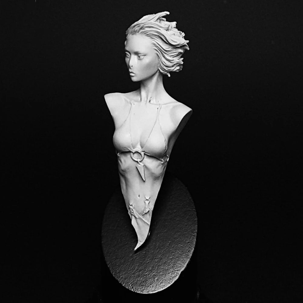 80mm Classical Fantasy Sorceress, Resin Model Bust Kit, Fantasy Theme, Unassembled and Unpainted