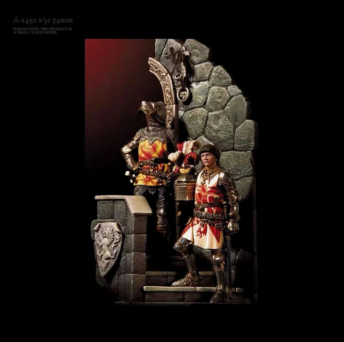 54mm Soldier with Ceremonial Armor, Resin Model Figure Kit, Fantasy Theme, Unassembled and Unpainted