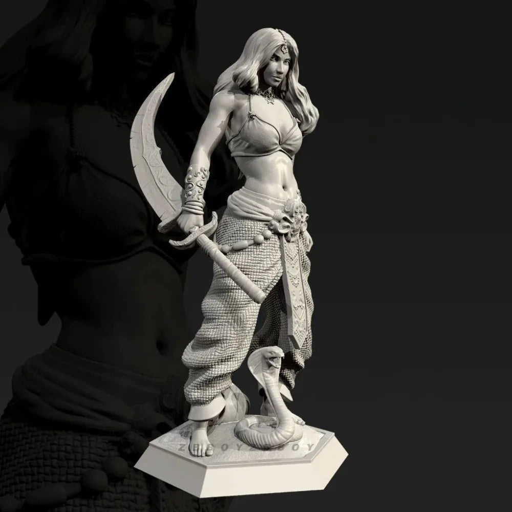 38mm Arabian Female Warrior, Resin Model Figure Kit, Fantasy Theme, Unassembled and Unpainted