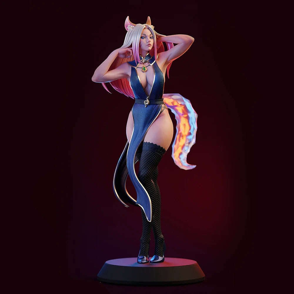 1/24 Ahri, Resin Model Figure Kit, Anime Theme, Unassembled and Unpainted