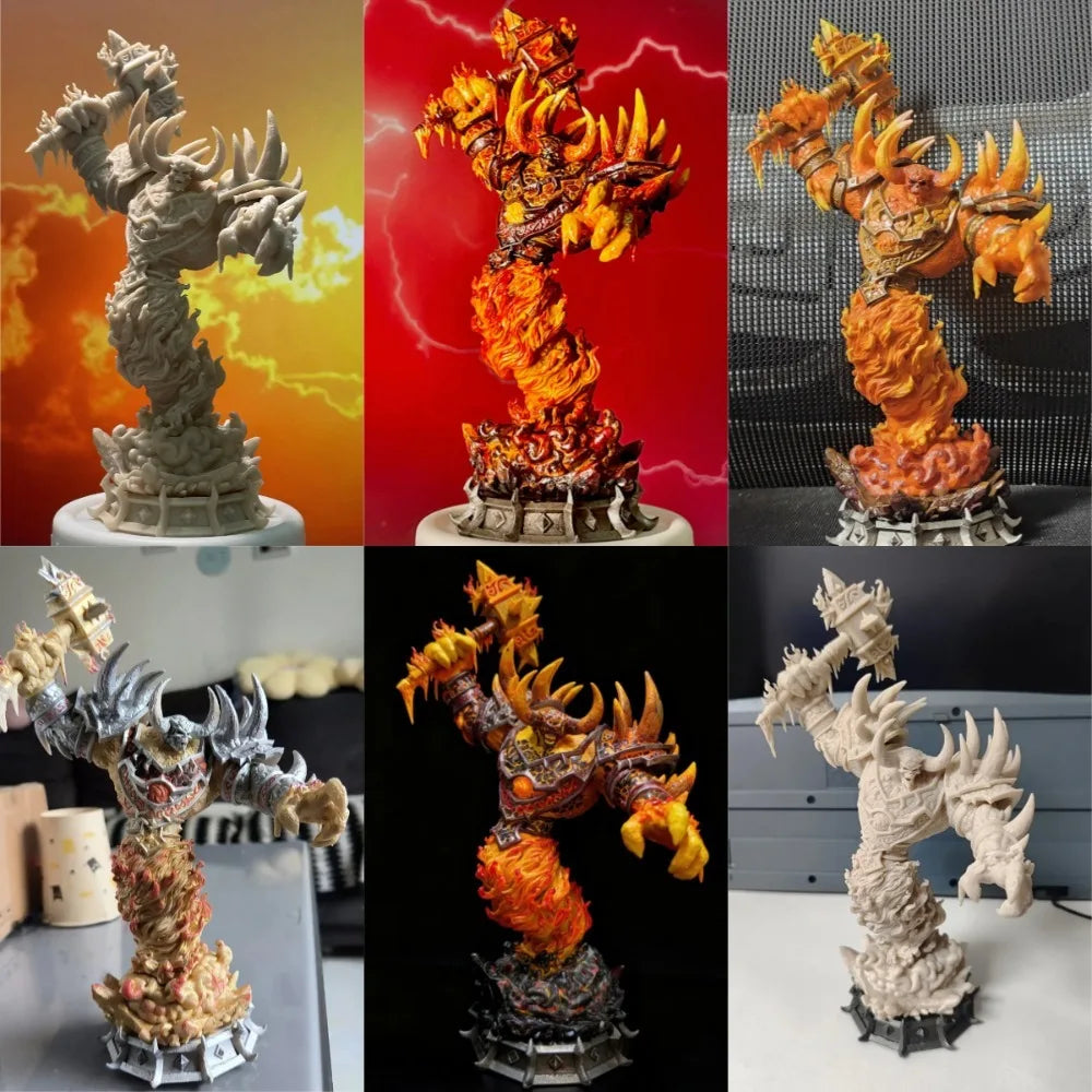 Rag Firelord Fire Elemental Deity, Resin Model Figure Kit, Fantasy Theme, Unassembled and Unpainted