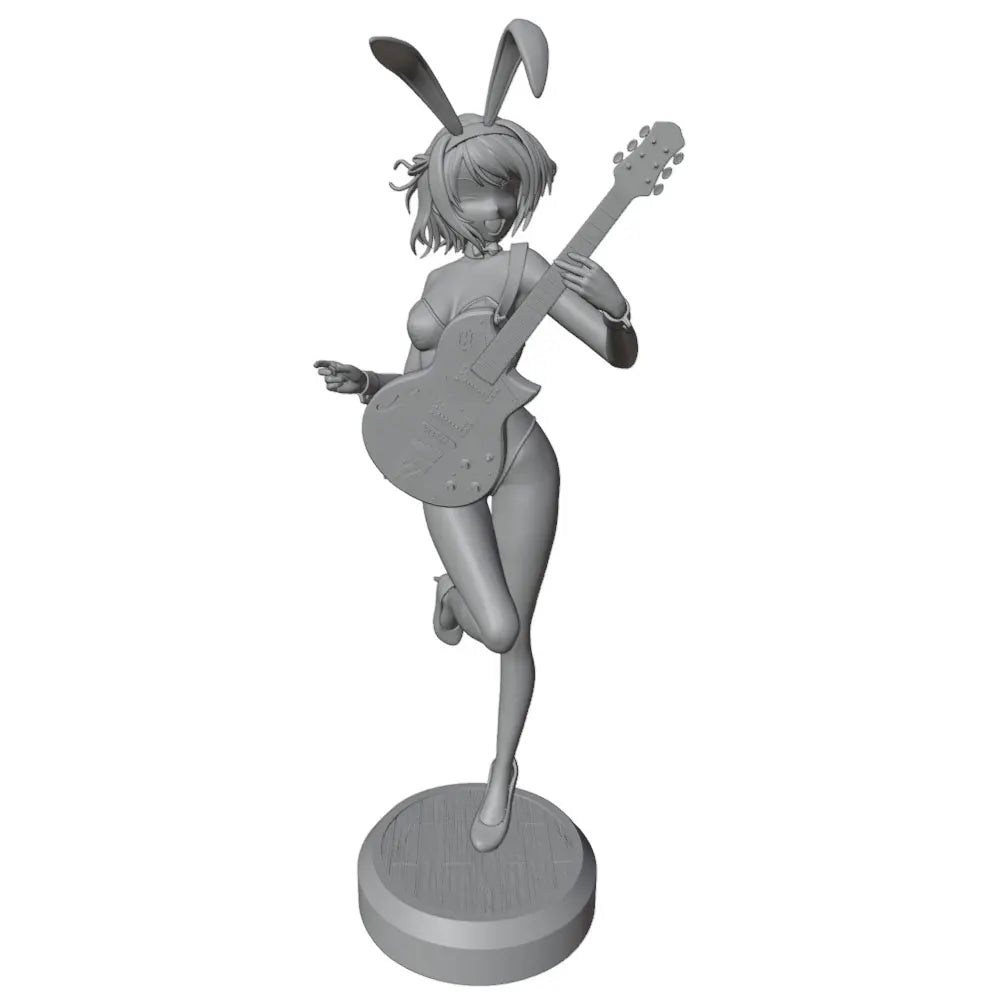 75mm Anime Bunny Girl with Guitar, Resin Model Figure Kit, Unassembled and Unpainted