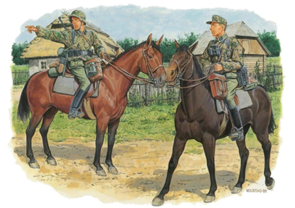 1/35 WWII German Cavalry, 2 Figures, Resin Model Figure Kit, Unassembled and Unpainted