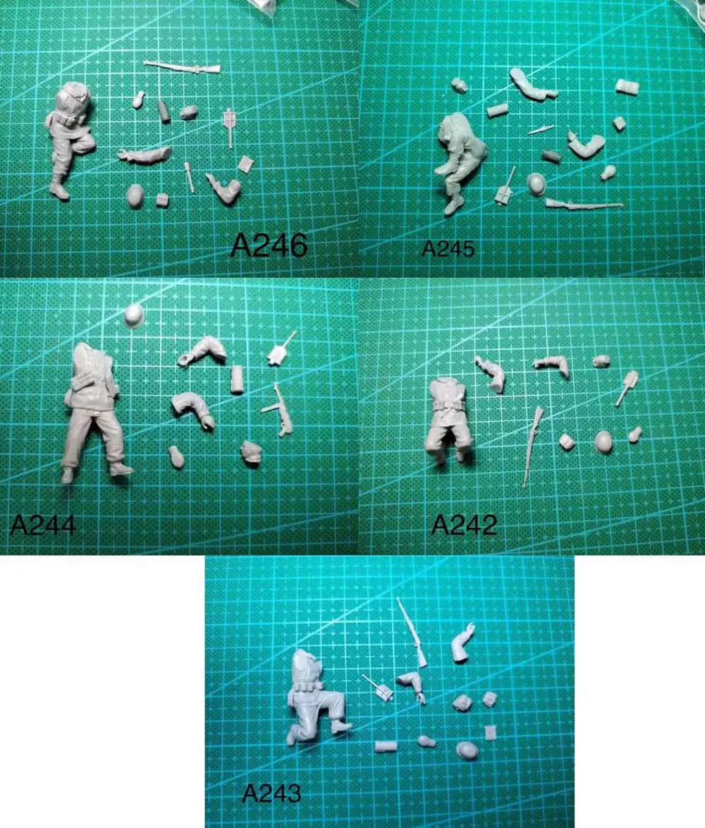 1/35 WWII German Assault Troops, 18 Figures, Resin Model Figure Kit, Unassembled and Unpainted