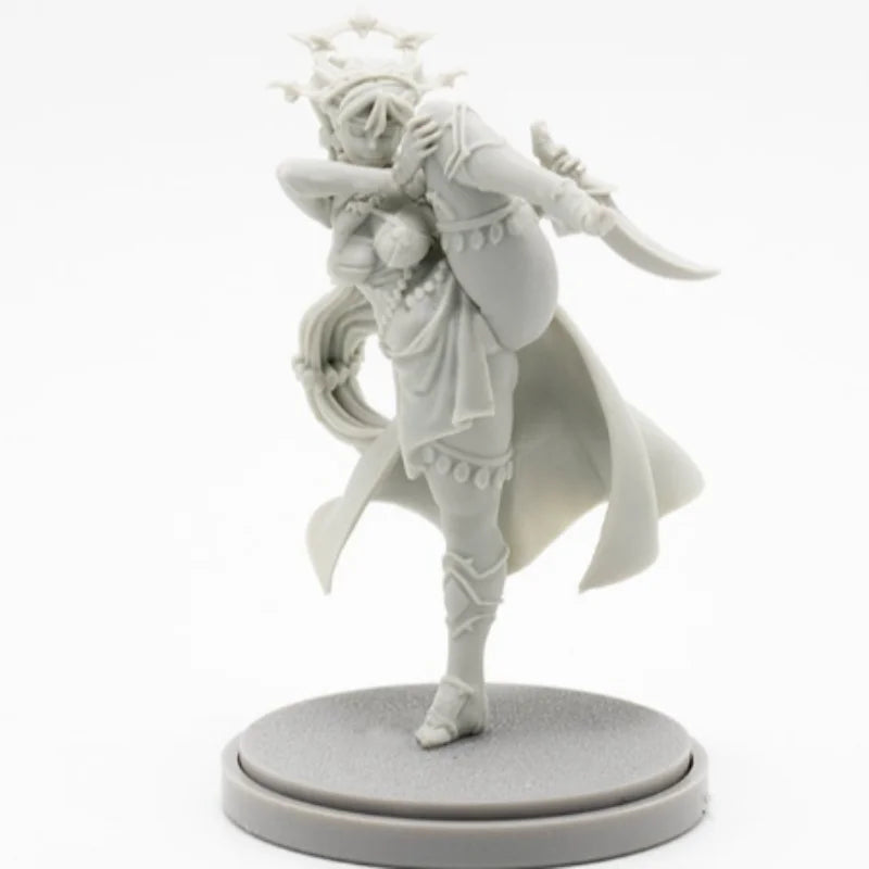 30mm Sorceress in Ornate Robes and Flowing Cape, Resin Model Figure Kit, Fantasy Theme, Unassembled and Unpainted