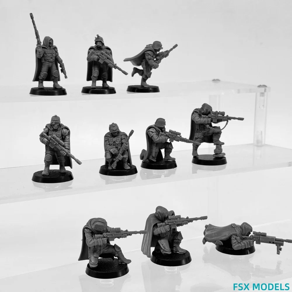 Grim Guard Snipers, 30 Figures, Resin Model Figure Kit, Fantasy Theme, Unassembled and Unpainted