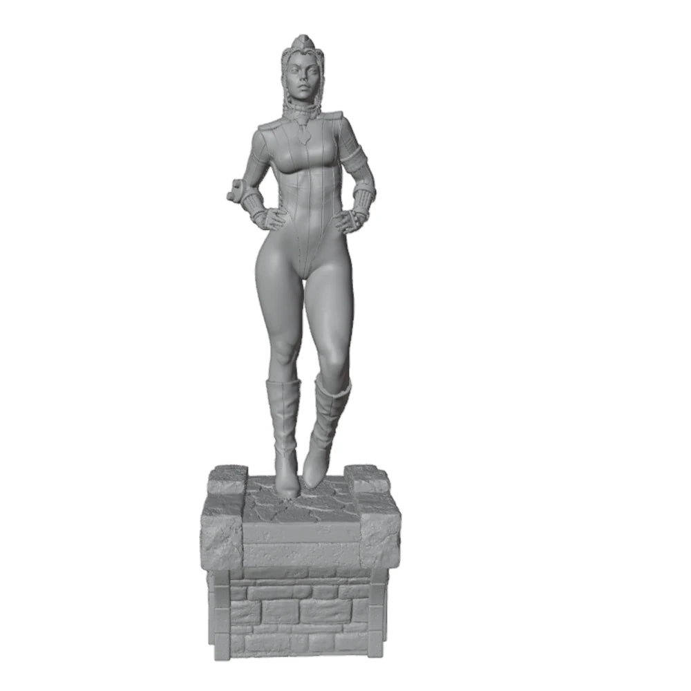 1/24 Female Fantasy Warrior with Long Hair, Resin Model Figure Kit, Fantasy Theme, Unassembled and Unpainted