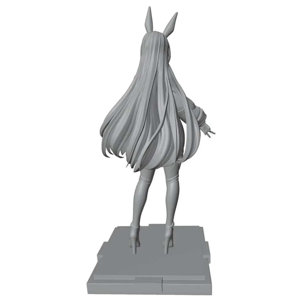 75mm Bunny Girl with Long Hair and Arm Bands, Resin Model Figure Kit, Anime Theme, Unassembled and Unpainted