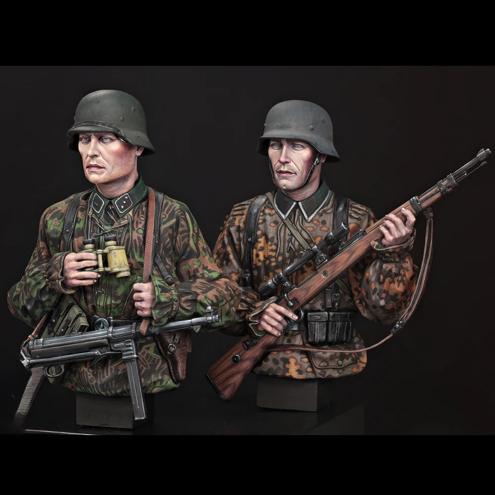 1/12 WWII German Patrol Soldiers, 2 Figures, Resin Model Figure Kit, Unassembled and Unpainted