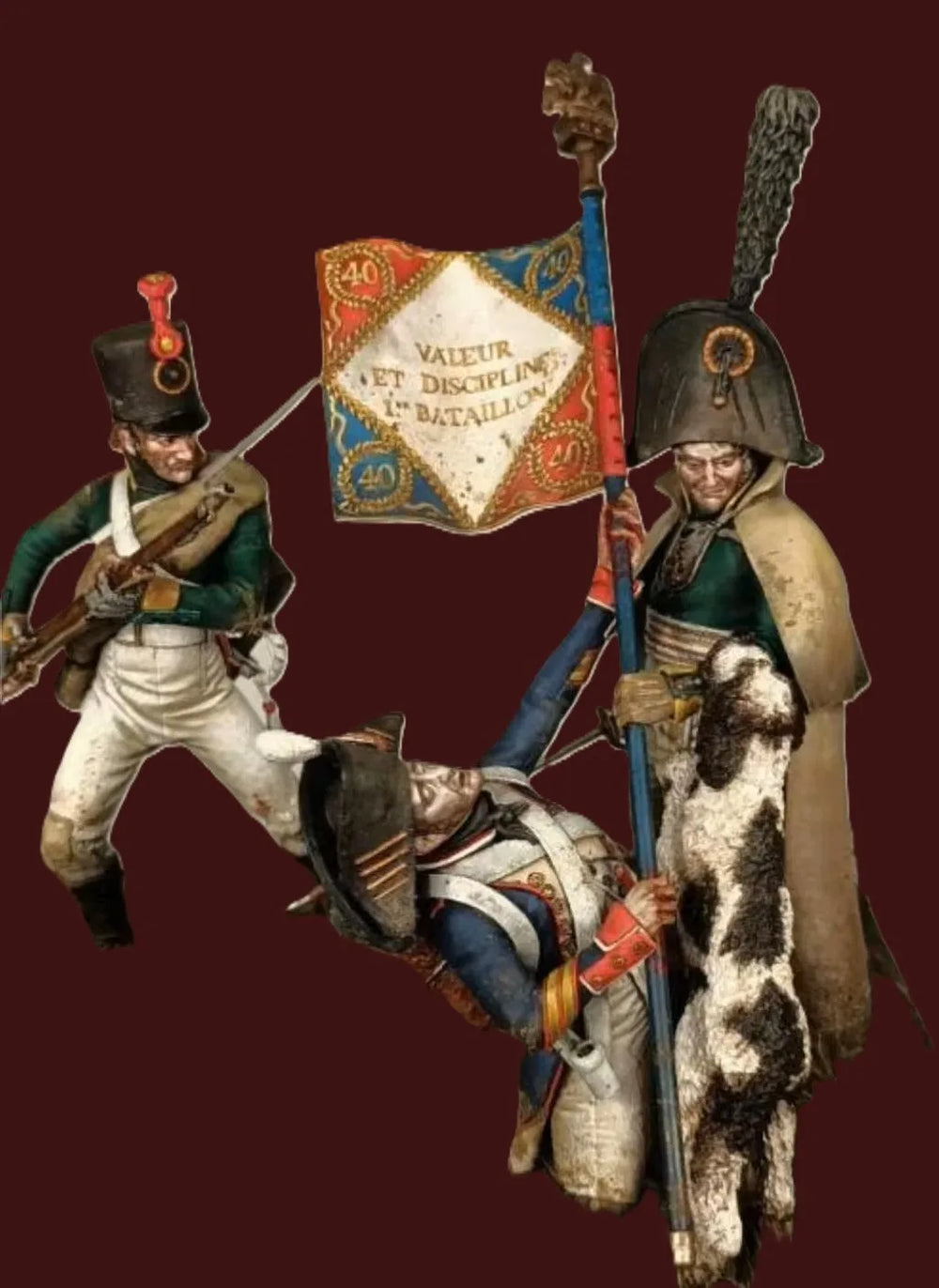 Napoleonic French Grenadiers, 3 Figures, Resin Model Figure Kit, Unassembled and Unpainted