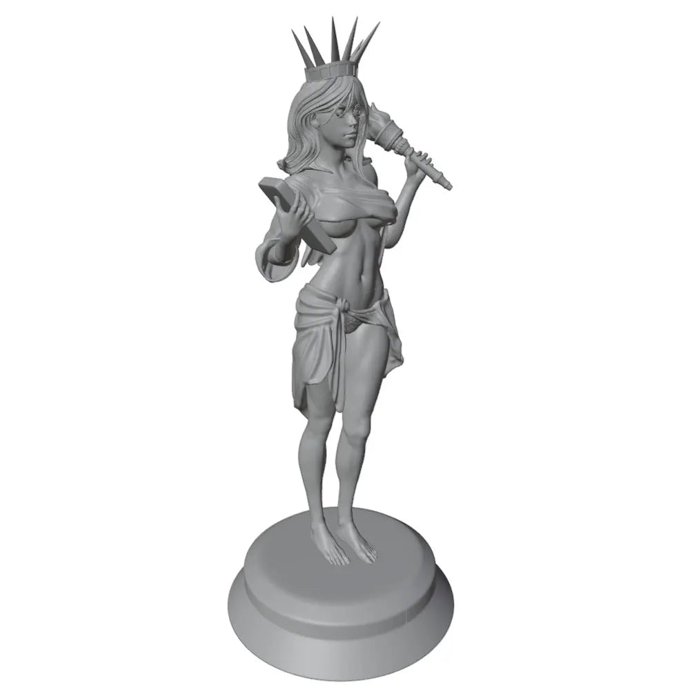 1/24 Sorceress with Spiked Crown and Arm Wraps, Resin Model Figure Kit, Unassembled and Unpainted