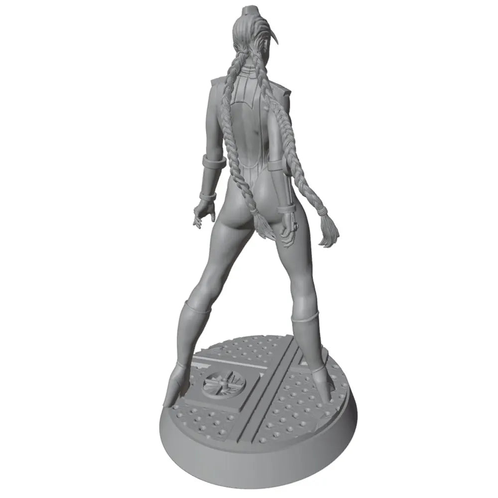 1/24 Sci-Fi Pin-Up with Blonde Braid, Resin Model Figure Kit, Unassembled and Unpainted
