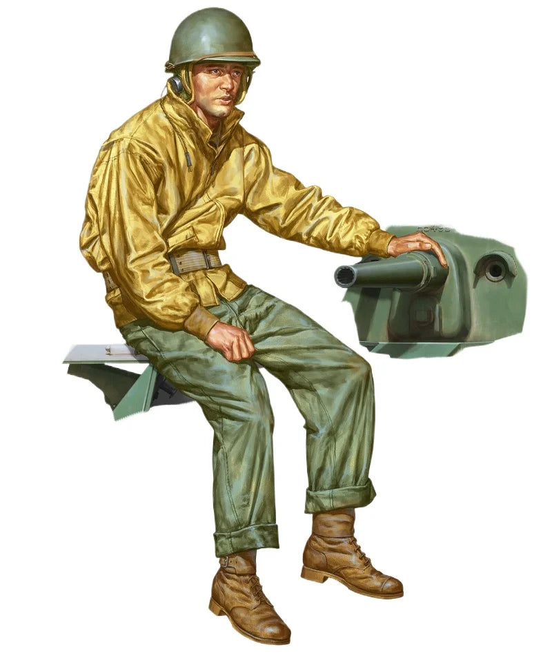 1/16 WWII US M8 Armored Vehicle Crew, 4 Figures, Resin Model Figure Kit, Unassembled and Unpainted