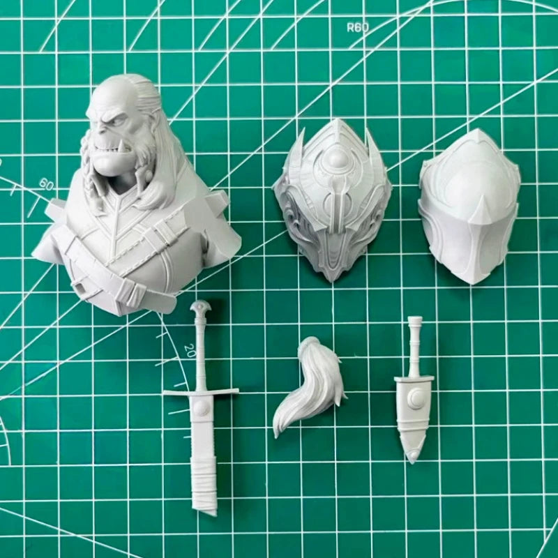 1/12 Orc Beastmen Warrior, Resin Model Bust Kit, Fantasy Theme, Unassembled and Unpainted