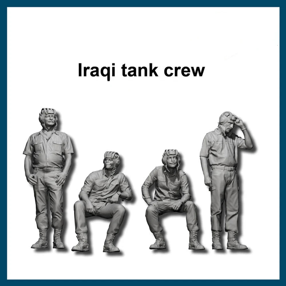 1/35 Modern Iraqi Tank Crew, 4 Figures, Resin Model Figure Kit, Unassembled and Unpainted