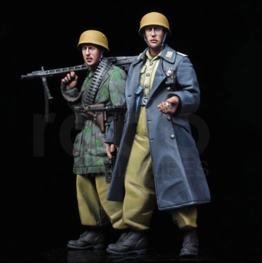 1/35 WWII German Machine Gun Group, 2 Figures, Resin Model Figure Kit, Unassembled and Unpainted