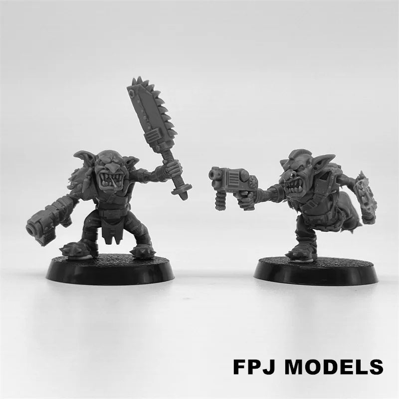 28mm Goblin Berserkers, 14 Figures, Resin Model Figure Kit, Fantasy Theme, Unassembled and Unpainted