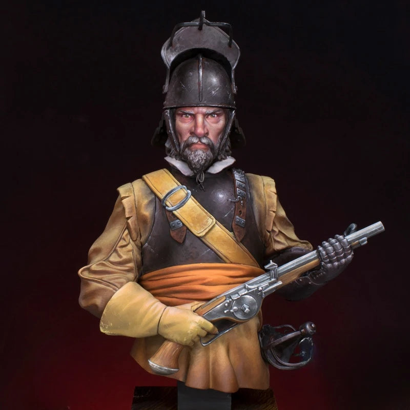 1/12 Napoleonic Bearded Knight with Crossbow, Resin Model Bust Kit, Unassembled and Unpainted
