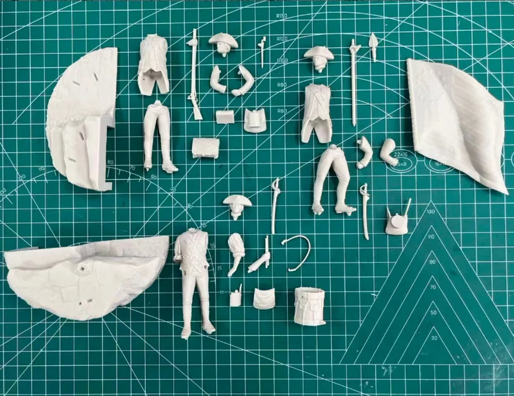 1/24 American Revolutionary War Soldiers, 5 Figures, Resin Model Figure Kit, Military Theme, Unassembled and Unpainted