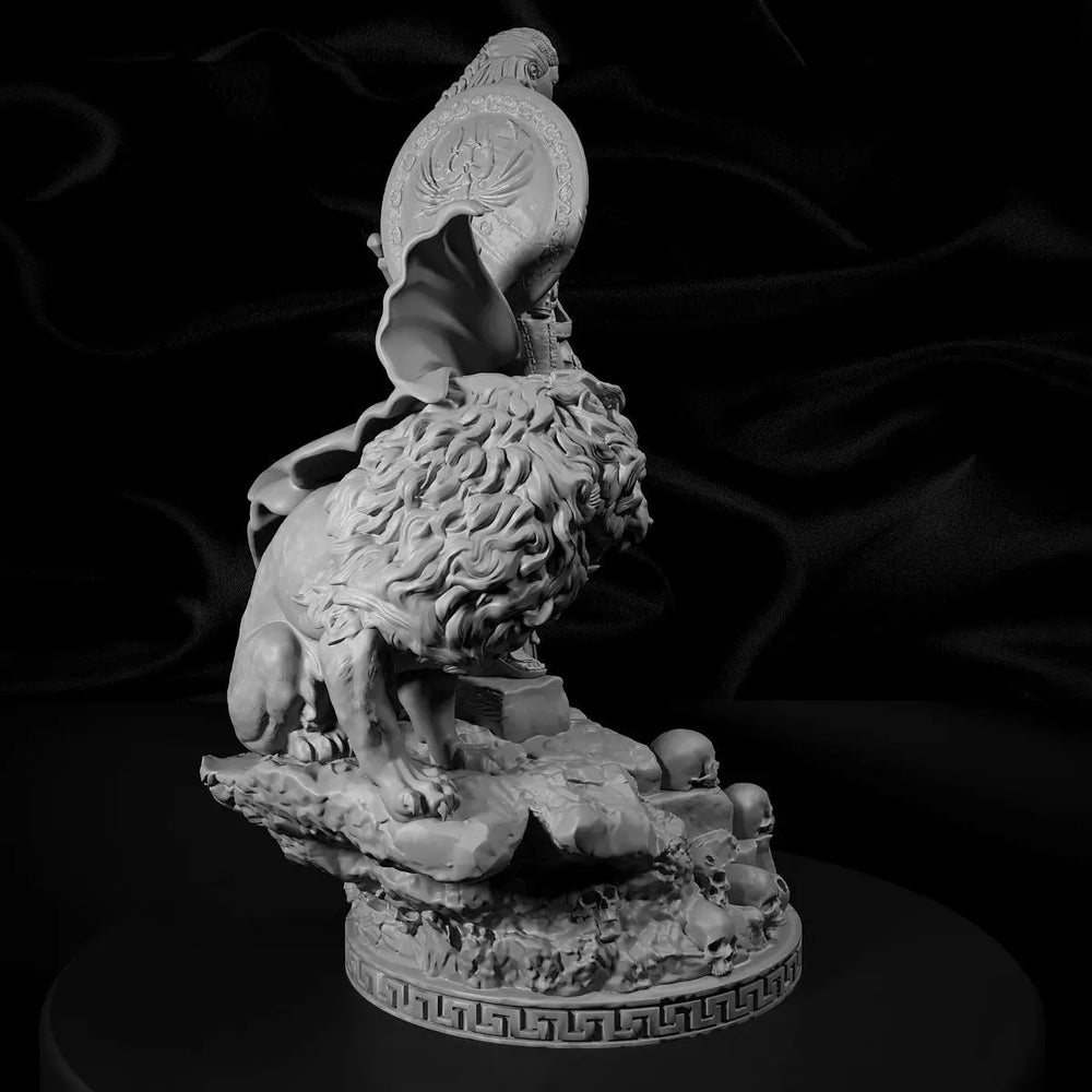 38mm Princess Warrior & Beast, Resin Model Figure Kit, Fantasy Theme, Unassembled and Unpainted