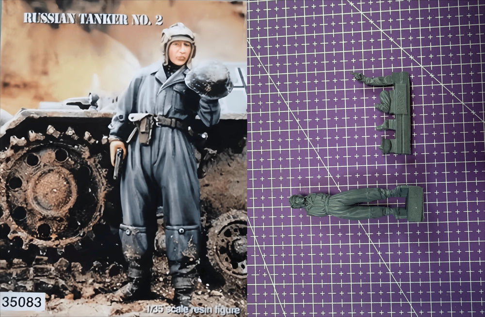 1/35 WWII Soviet Tanker Driver, Resin Model Figure Kit, Unassembled and Unpainted