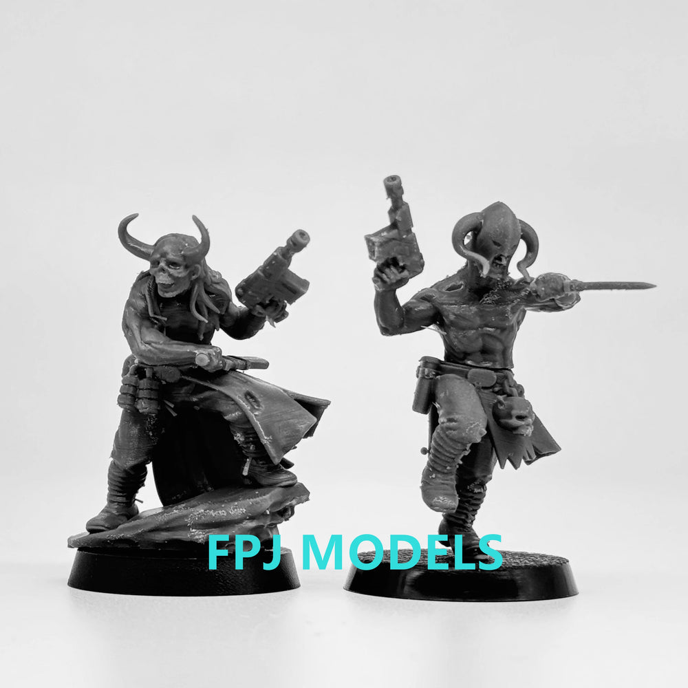 Corrupted Guard Sectarians, 10 Figures, Resin Model Figure Kit, Fantasy Theme, Unassembled and Unpainted