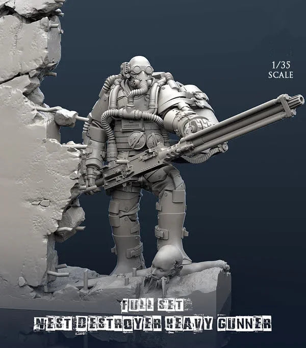 1/35 Power Armor Gunners, 2 Figures, Resin Model Figure Kit, Sci-Fi Theme, Unassembled and Unpainted