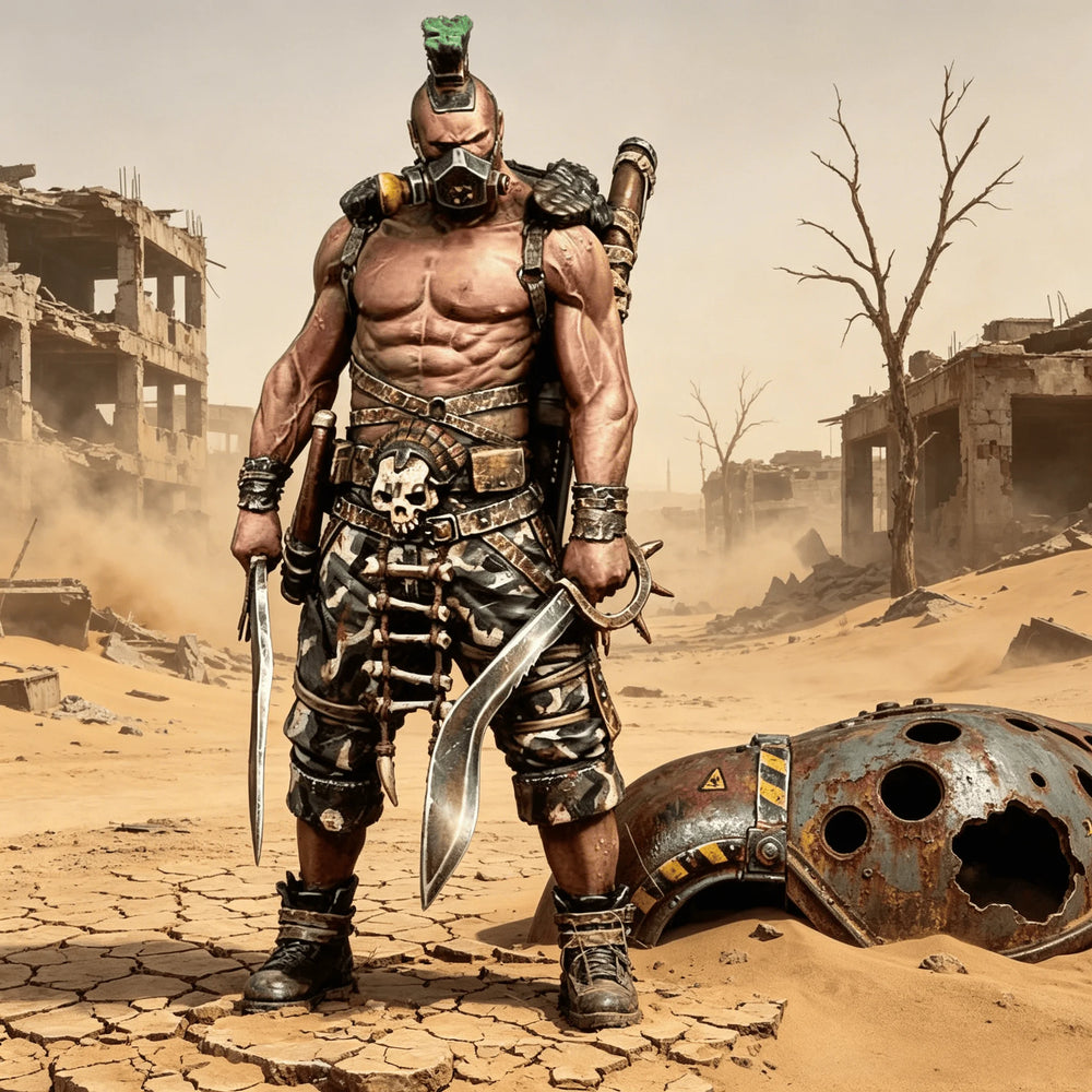 1/24 Wasteland Barbarian Warrior, Resin Model Figure Kit, Sci-Fi Theme, Unassembled and Unpainted