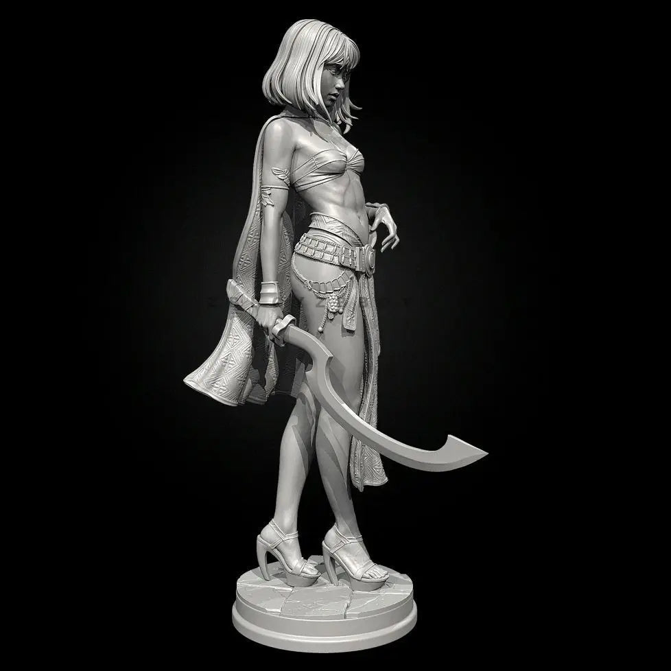75mm Brunhild Warrior, Resin Model Figure Kit, Fantasy Theme, Unassembled and Unpainted