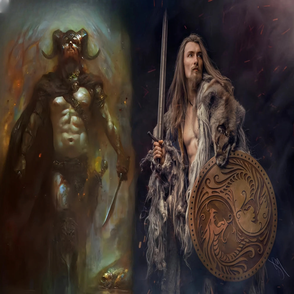 1/24 Warriors with Medieval Armor, 2 Figures, Resin Model Figure Kit, Fantasy Theme, Unassembled and Unpainted