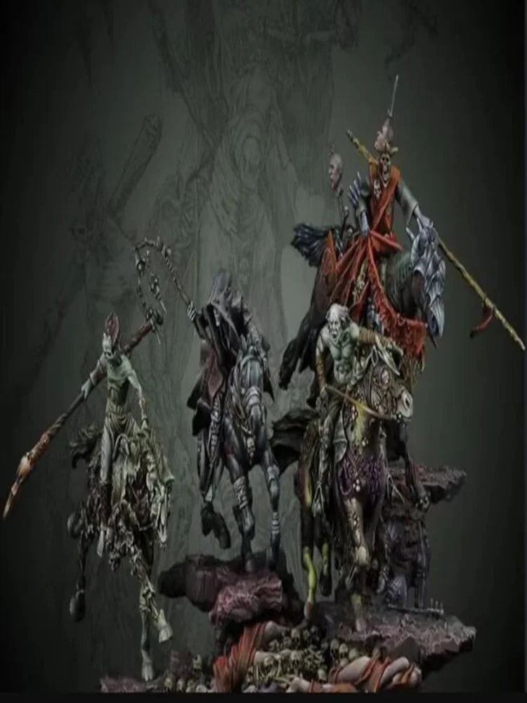 1/32 Four Horsemen of the Apocalypse, 4 Figures, Resin Model Figure Kit, Mythology Theme, Unassembled and Unpainted
