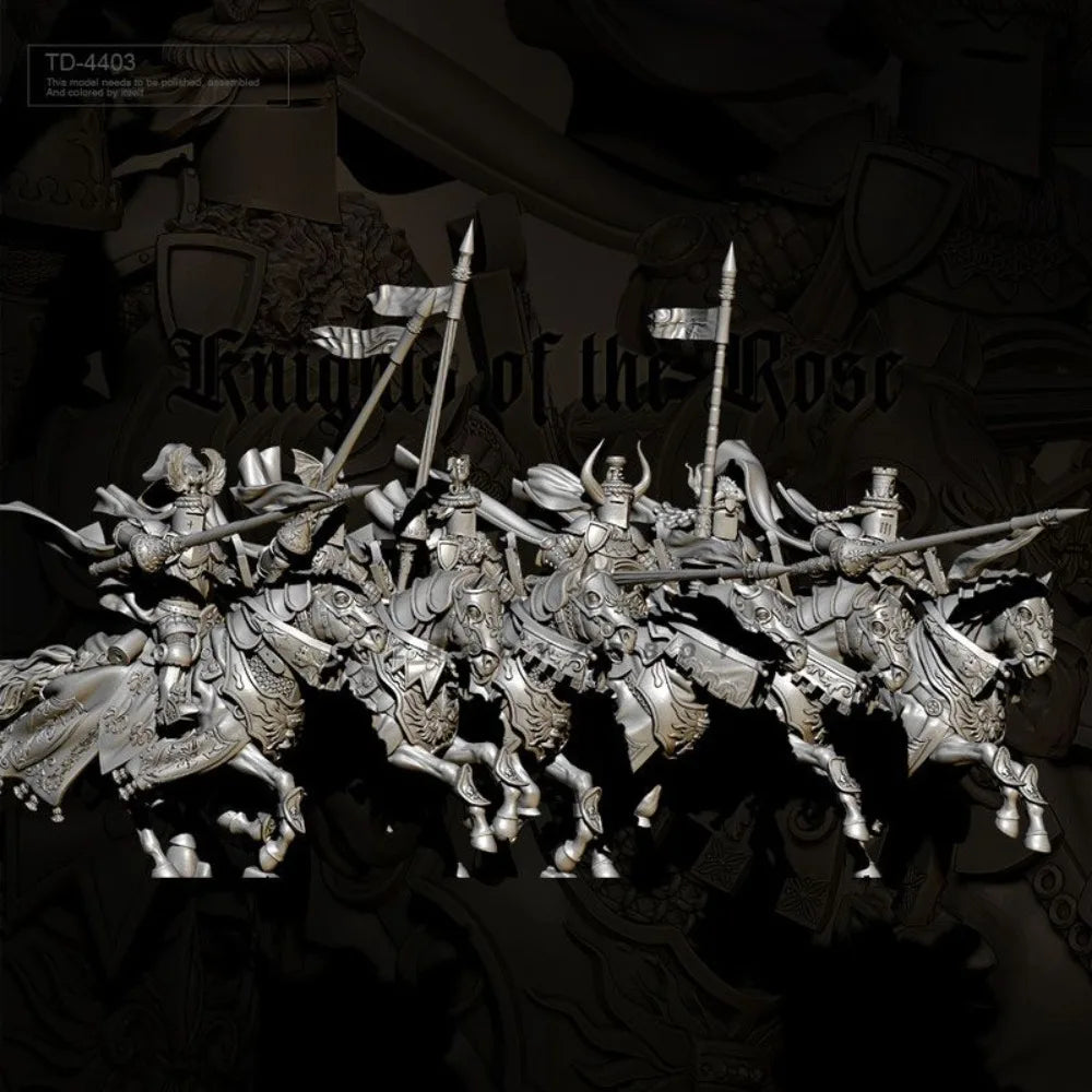 38mm Medieval Knights, 6 Figures, Resin Model Figure Kit, Unassembled and Unpainted
