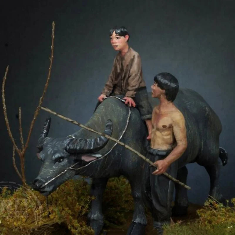 1/35 Vietnam War Shepherd, 3 Figures, Resin Model Diorama Kit, Unassembled and Unpainted