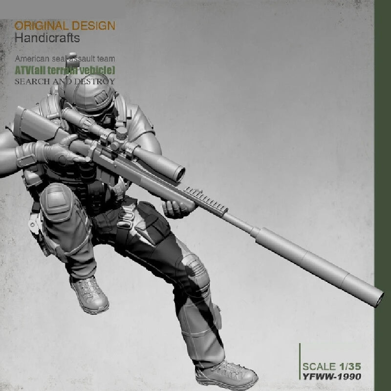 1/35 Modern American Sniper Soldier, Resin Model Figure Kit, Unassembled and Unpainted