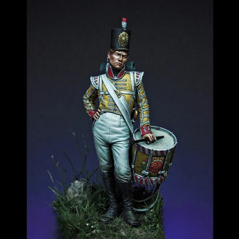 54mm Napoleonic Drummer Boy, Resin Model Figure Kit, Unassembled and Unpainted