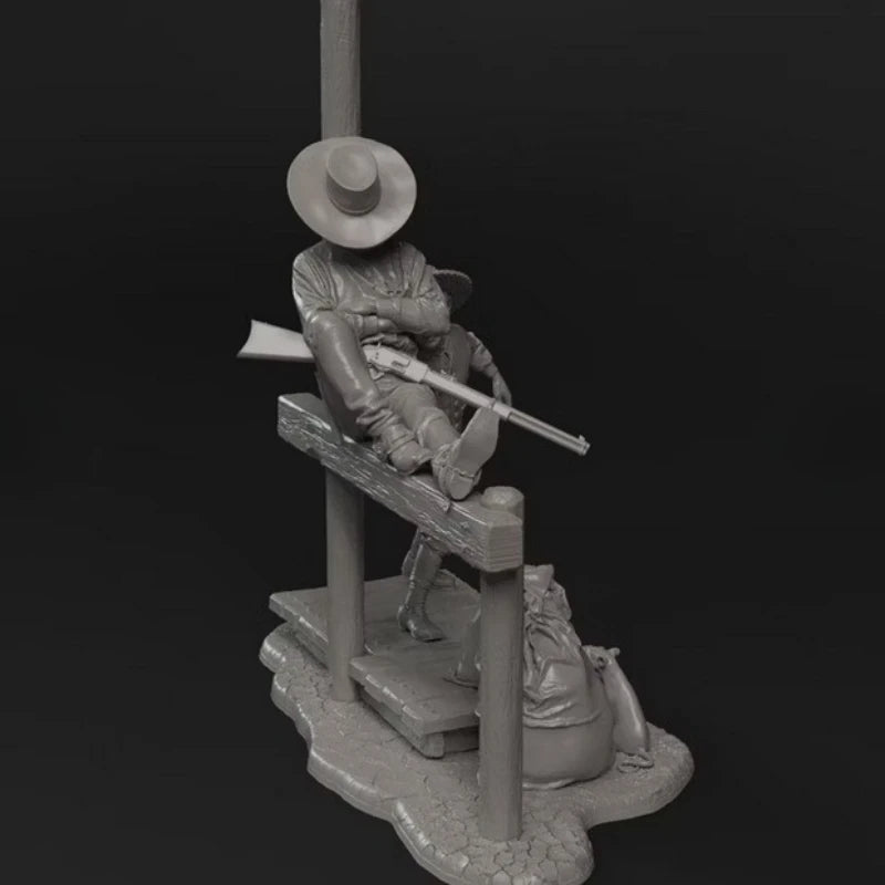 1/32 Western Cowboys at Leisure, 4 Figures, Resin Model Figure Kit, Historical Theme, Unassembled and Unpainted