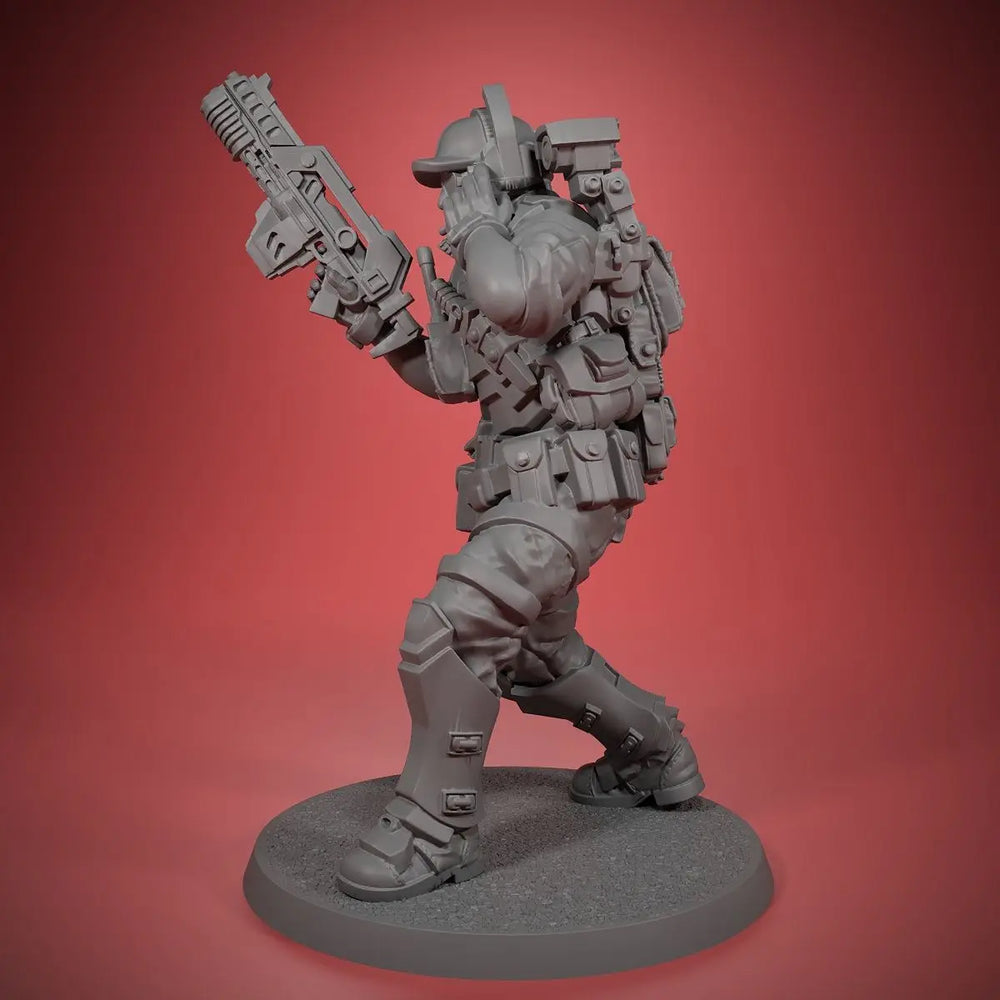 Armored Soldier, Resin Model Figure Kit, Sci-Fi Theme, Unassembled and Unpainted