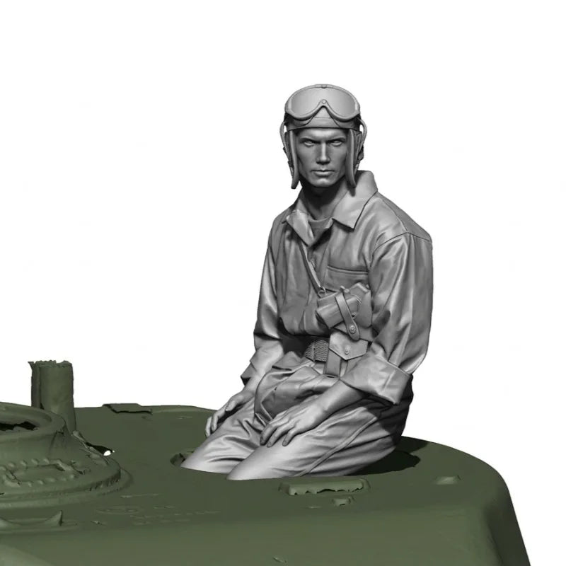 1/16 WWII US Tank Crewman Seated, 5 Figures, Resin Model Figure Kit, Unassembled and Unpainted