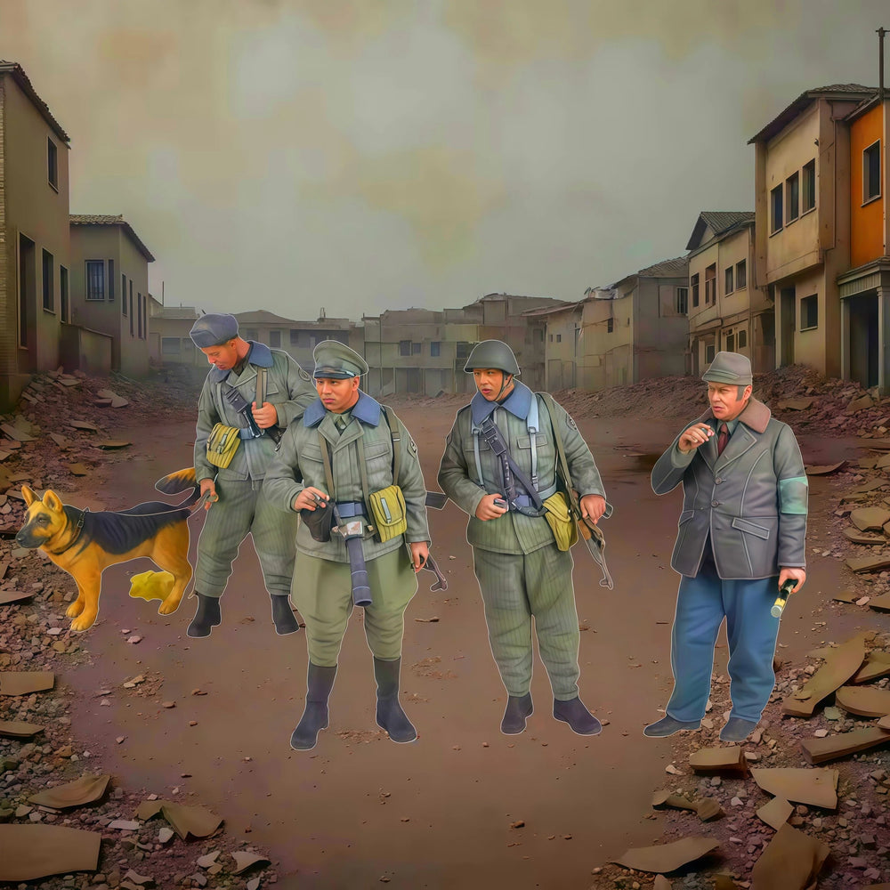 1/35 Modern Soldiers with Dog, 5 Figures, Resin Model Figure Kit, Unassembled and Unpainted