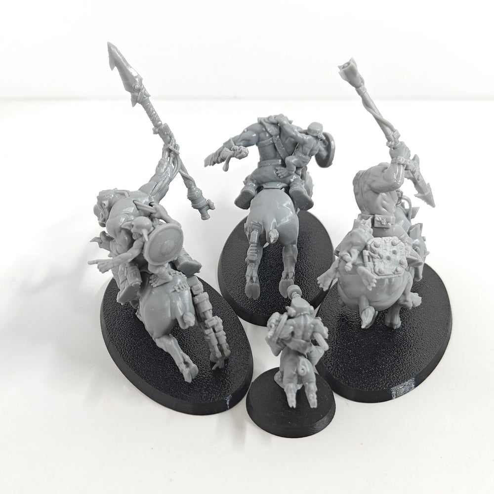 75mm Orc Boar Warriors, 11 Figures, Resin Model Figure Kit, Fantasy Theme, Unassembled and Unpainted