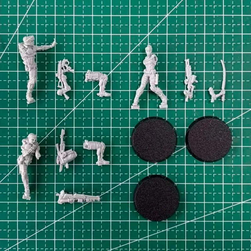 28mm Modern Tactical Soldiers Combat Set, 14 Figures, Resin Model Figure Kit, Unassembled and Unpainted