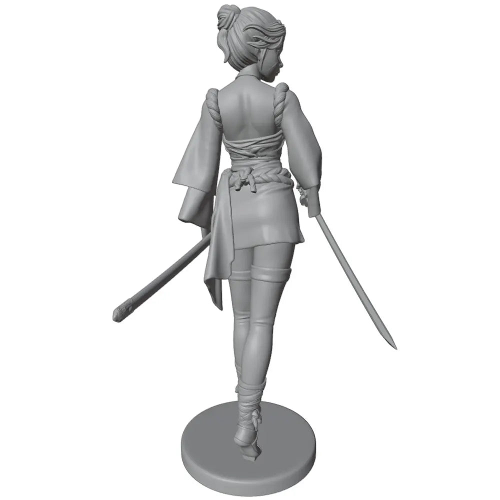1/24 Dual-Wielding Swordswoman with Wrapped Armor, Resin Model Figure Kit, Fantasy Theme, Unassembled and Unpainted
