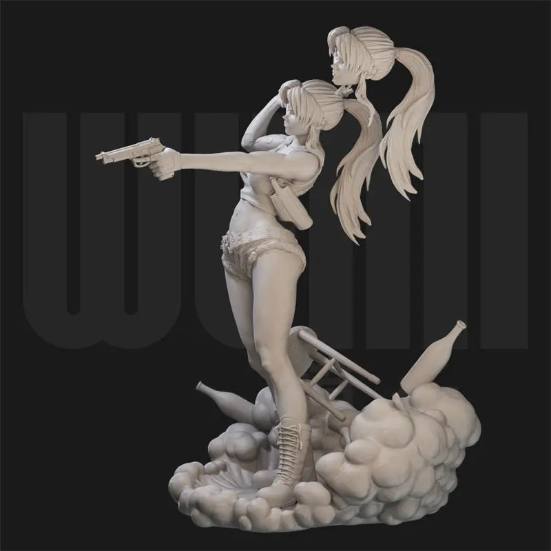 1/18 Black Lagoon Revy, Resin Model Figure Kit, Anime Theme, Unassembled and Unpainted