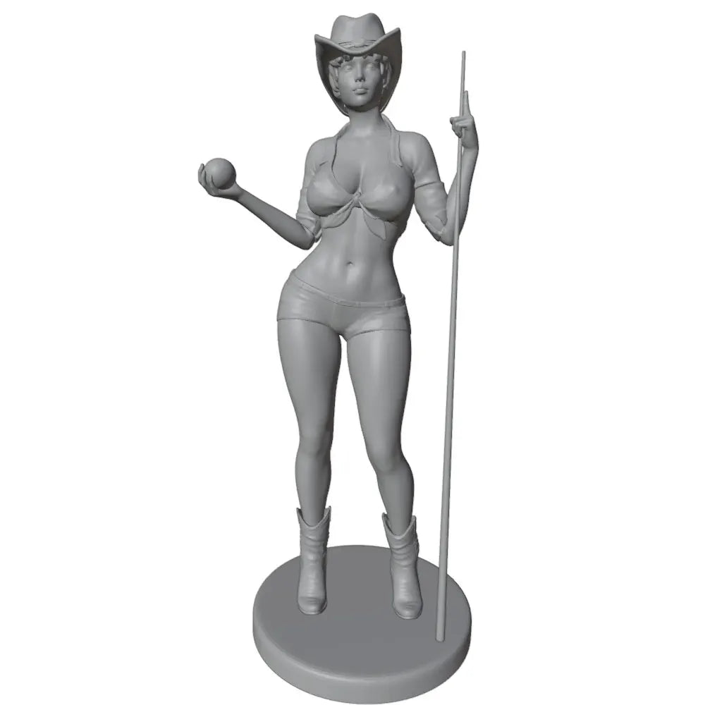1/24 Cowgirl Warrior with Spear and Magical Orb, Resin Model Figure Kit, Fantasy Theme, Unassembled and Unpainted