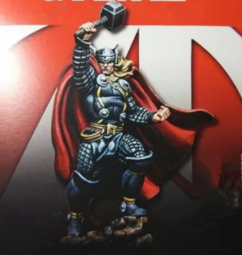 35mm Armored Fantasy Knight with Red Cloak, Resin Model Figure Kit, Fantasy Theme, Unassembled and Unpainted