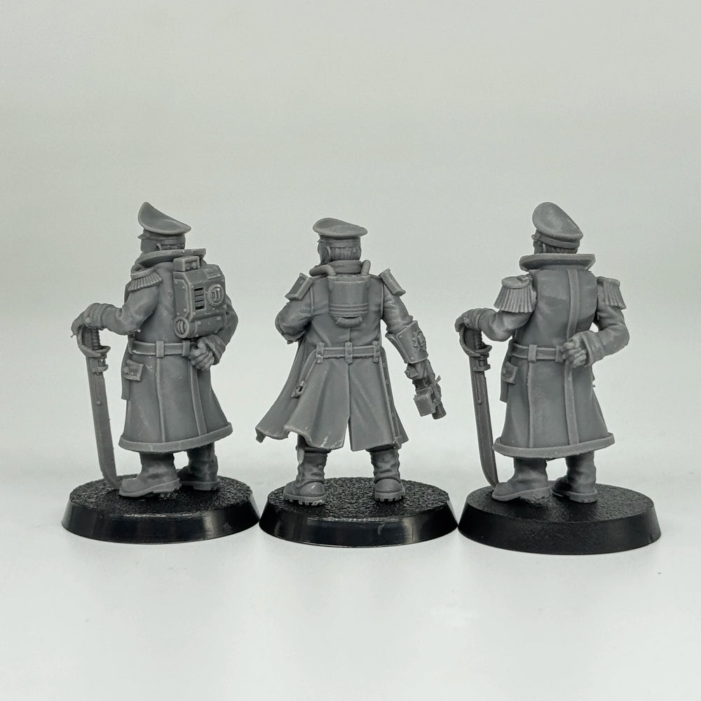 WWI WWI-Inspired Fantasy Officers, 3 Figures, Resin Model Figure Kit, Unassembled and Unpainted